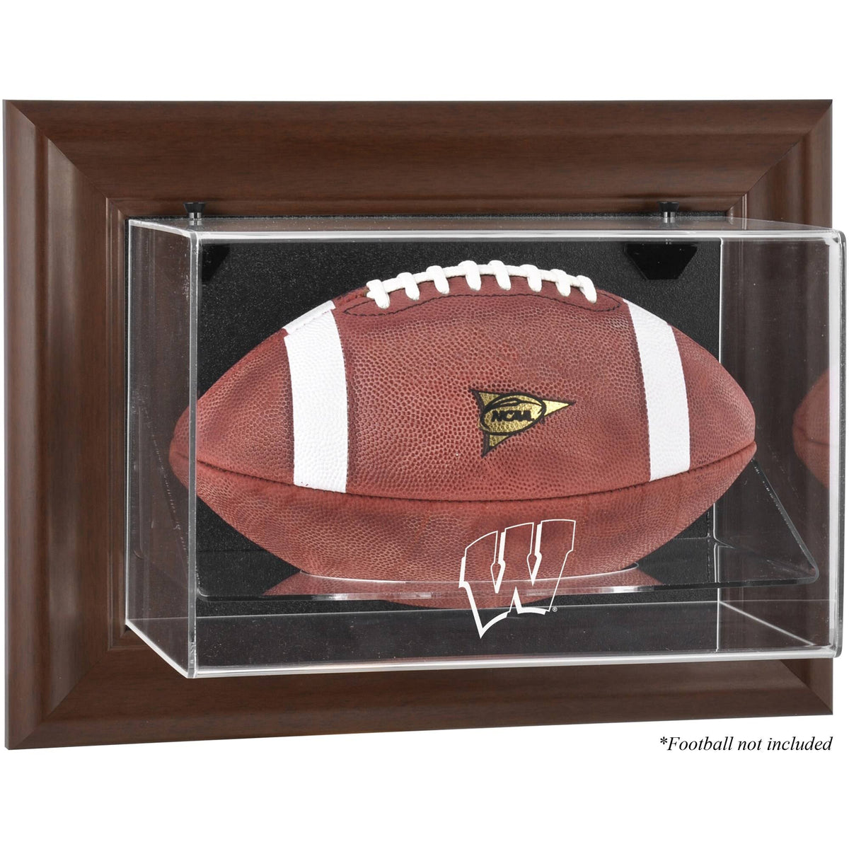 Brown Framed Wall-Mountable Football Display Case G89927