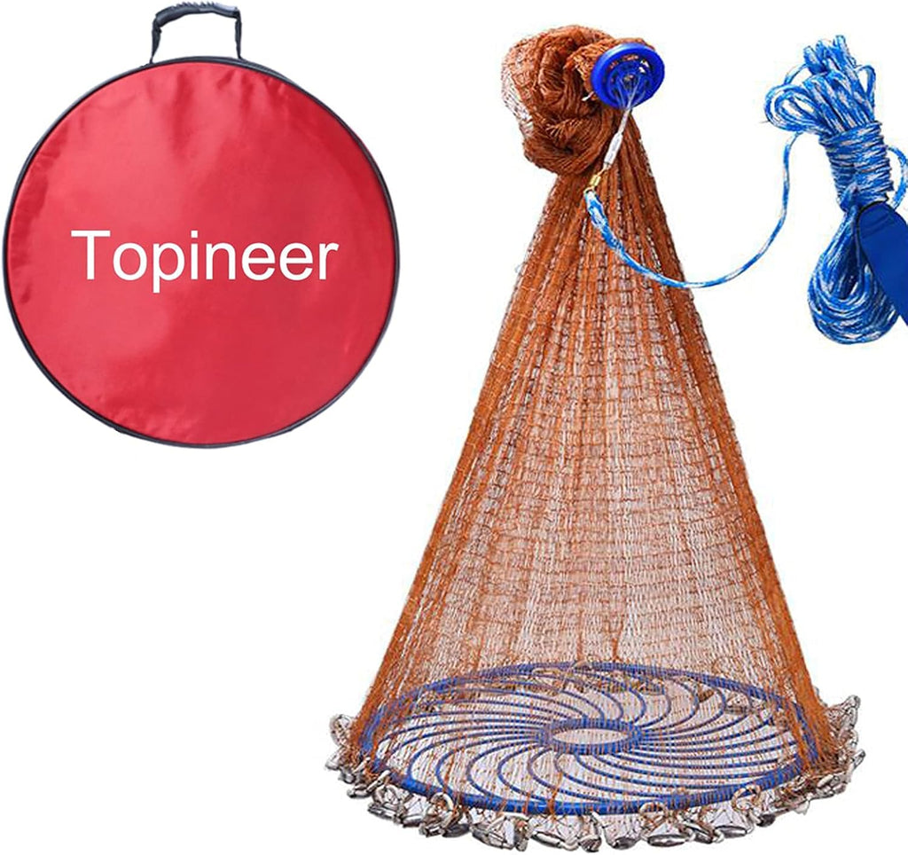 Fishing Net with Lead Sinkers 7ft Radius O43876