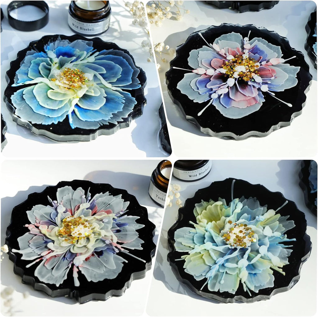 4 Pcs Silicone Coaster Molds X9369