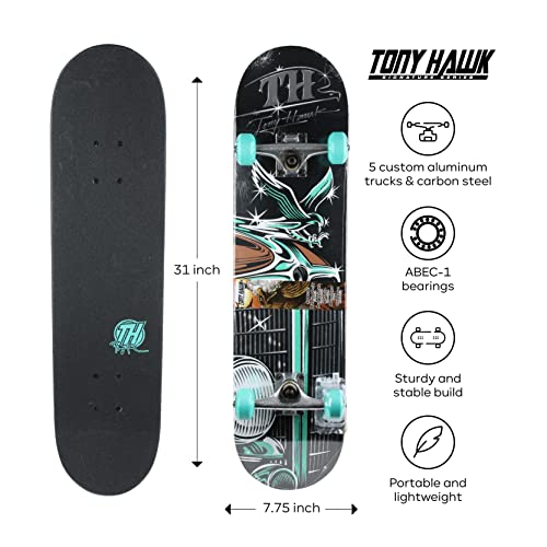 31" Skateboard with Pro Trucks, Full Grip Tape, 9-Ply Maple Deck P856589