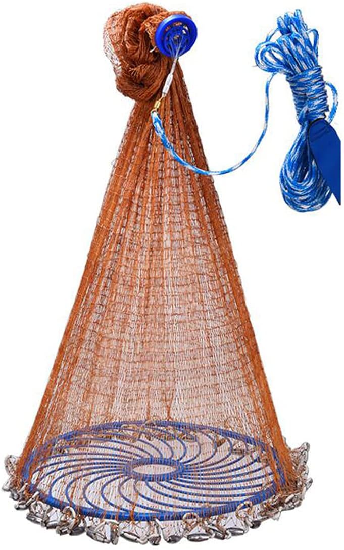 Fishing Net with Lead Sinkers 7ft Radius O43876