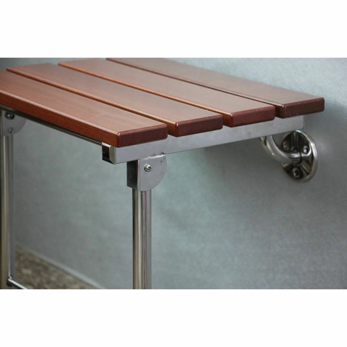 Folding Shower Seat Wall Mounted Wood Bathroom Bench P3423
