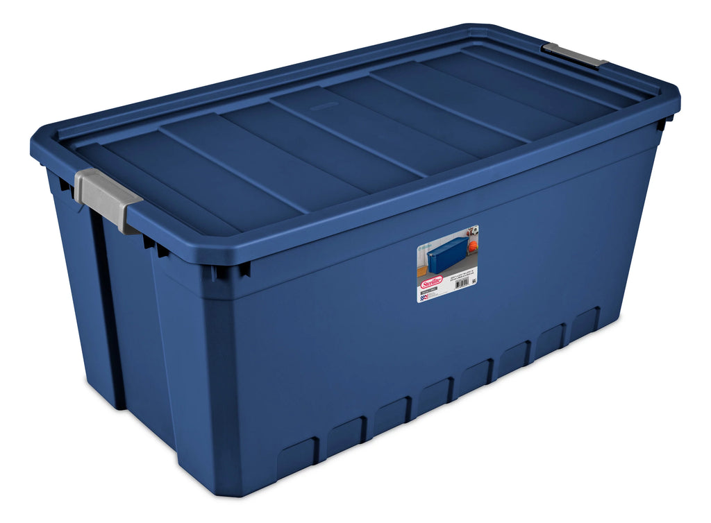 50 Gallon Plastic Stacker Tote, Blue H1245