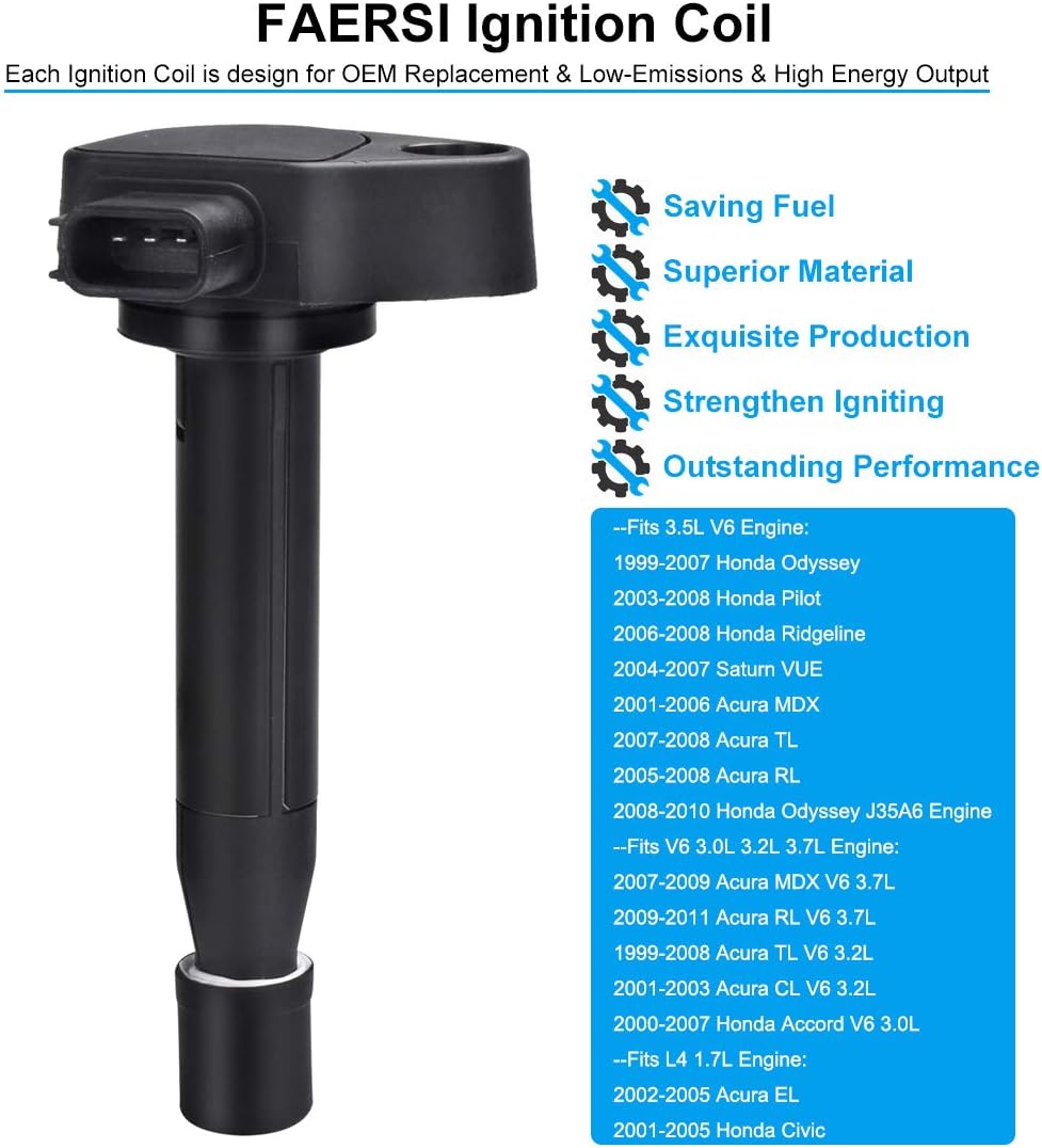 Ignition Coil Pack of 6 Replacement for 3.0L 3.2L 3.5L V6 S8444