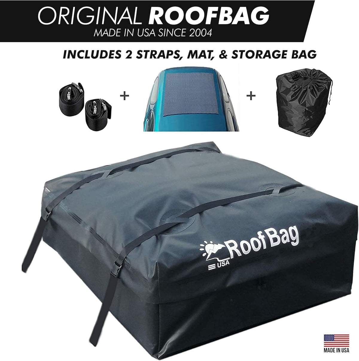 Waterproof Rooftop Cargo Bag with Straps and Storage Bag F80535