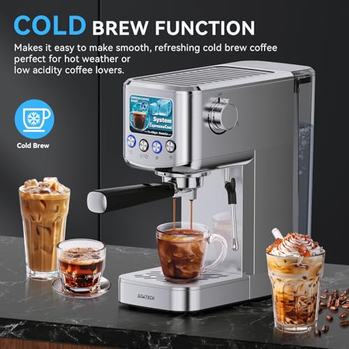 20 Bar Compact Stainless Steel Espresso Machine with Milk Frother E84144