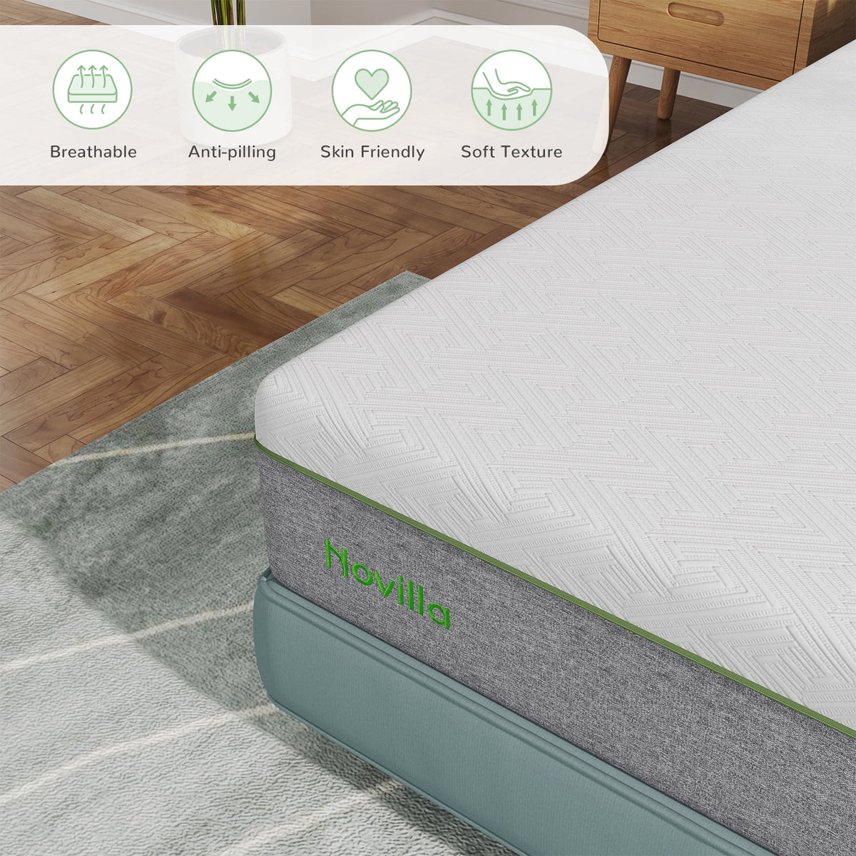 Twin Size Gel Memory Foam Mattress W9458