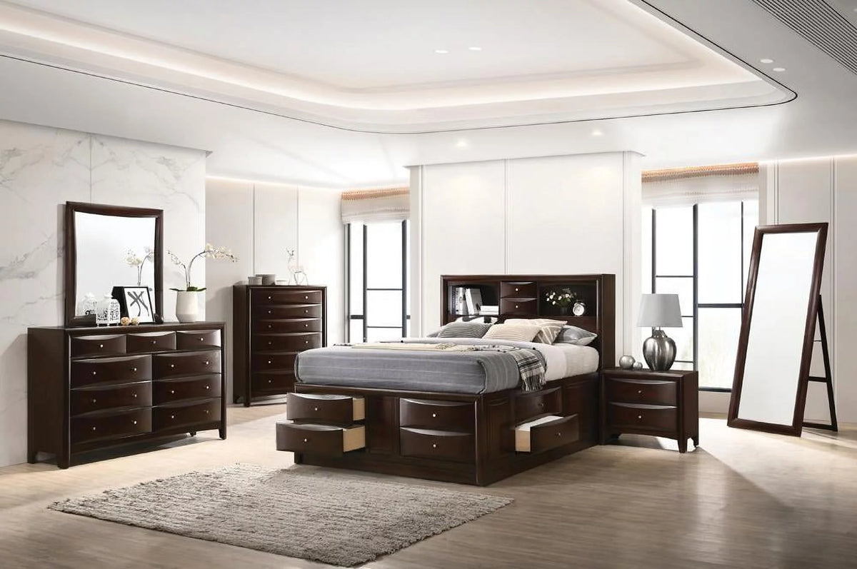 Bedroom Set with Bookcase Headboard T78008