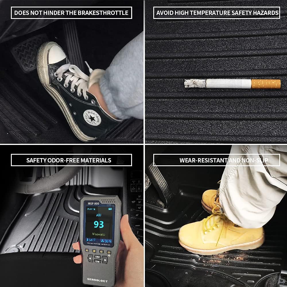 TPE Heavy Duty All Weather Car Floor Mats Full Set 1st & 2nd Row Rubber Floor Liners F75101