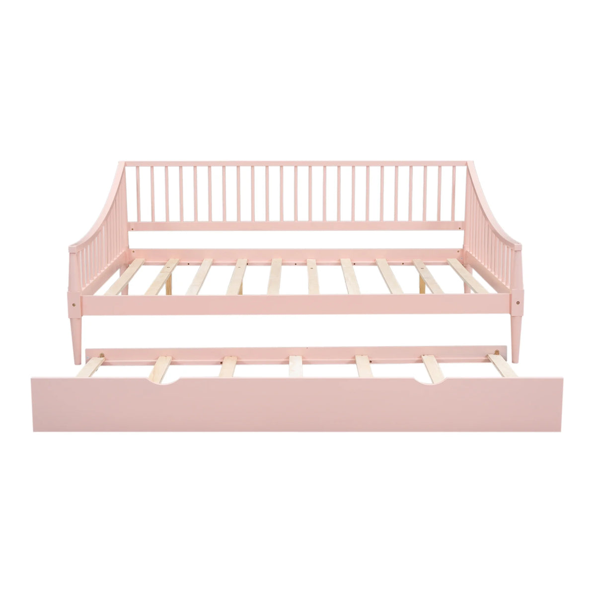Pink Full Size Wood Daybed with Twin Trundle S845820