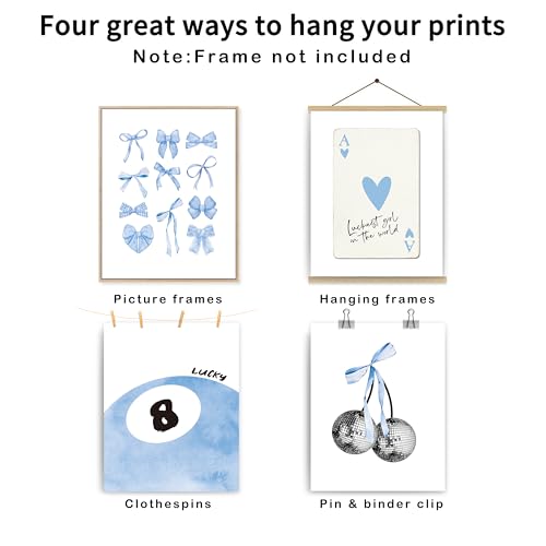 Pink Coquette Preppy Wall Art Prints Set of 4 D319112