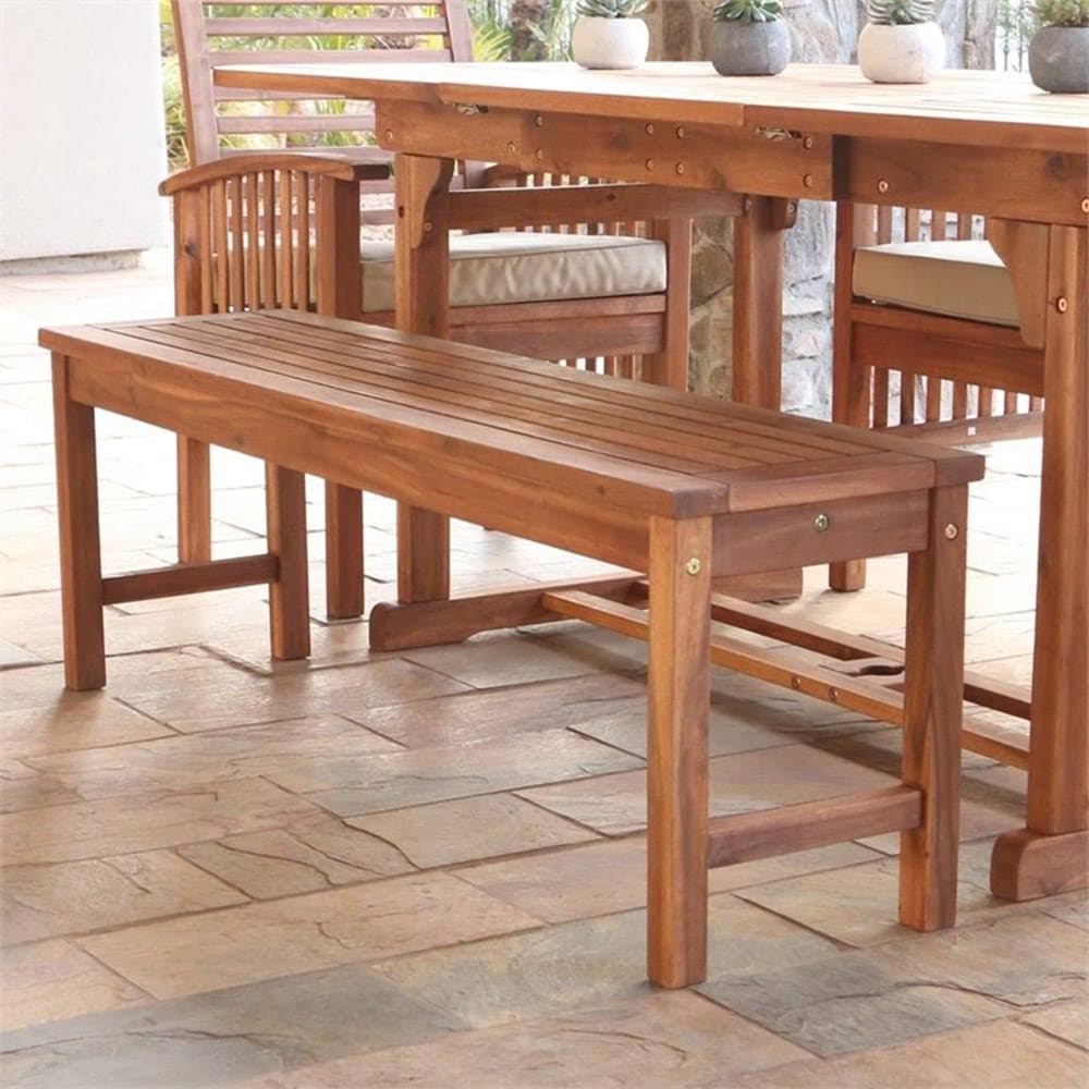Acacia Wood Patio Bench in Brown Z72128