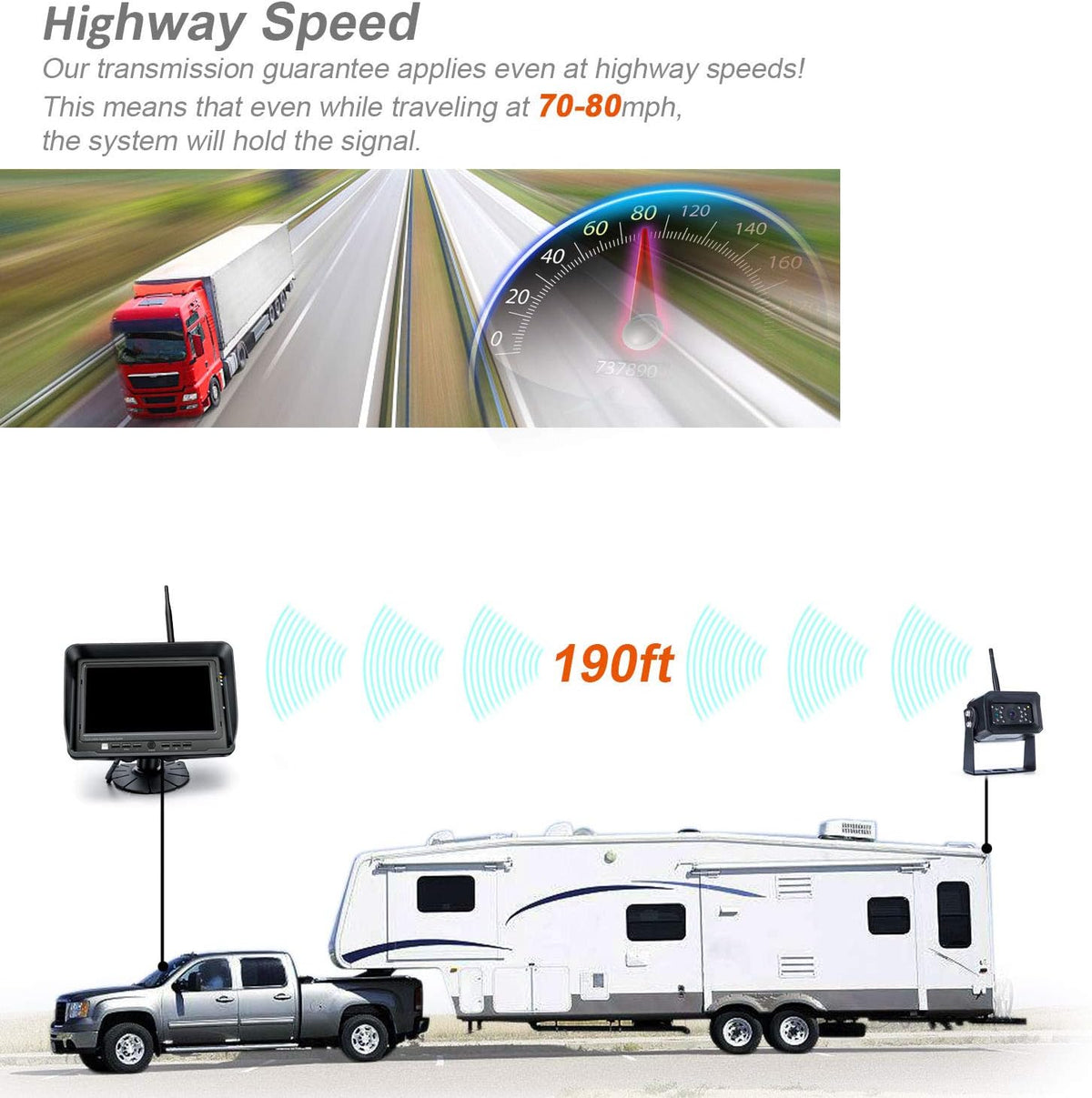 7" Wireless Backup Camera System A846