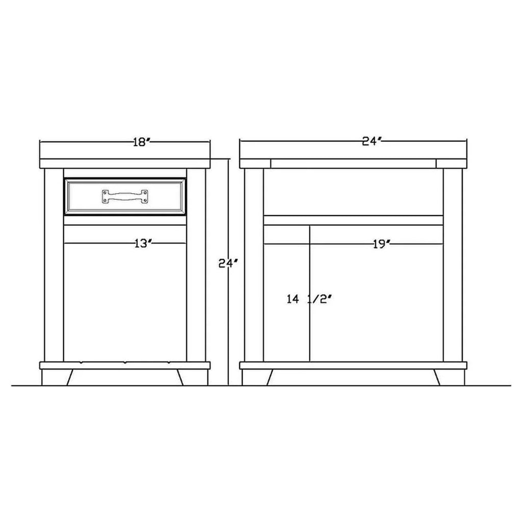 Distressed Two-tone Wood End Table with Drawer D156355