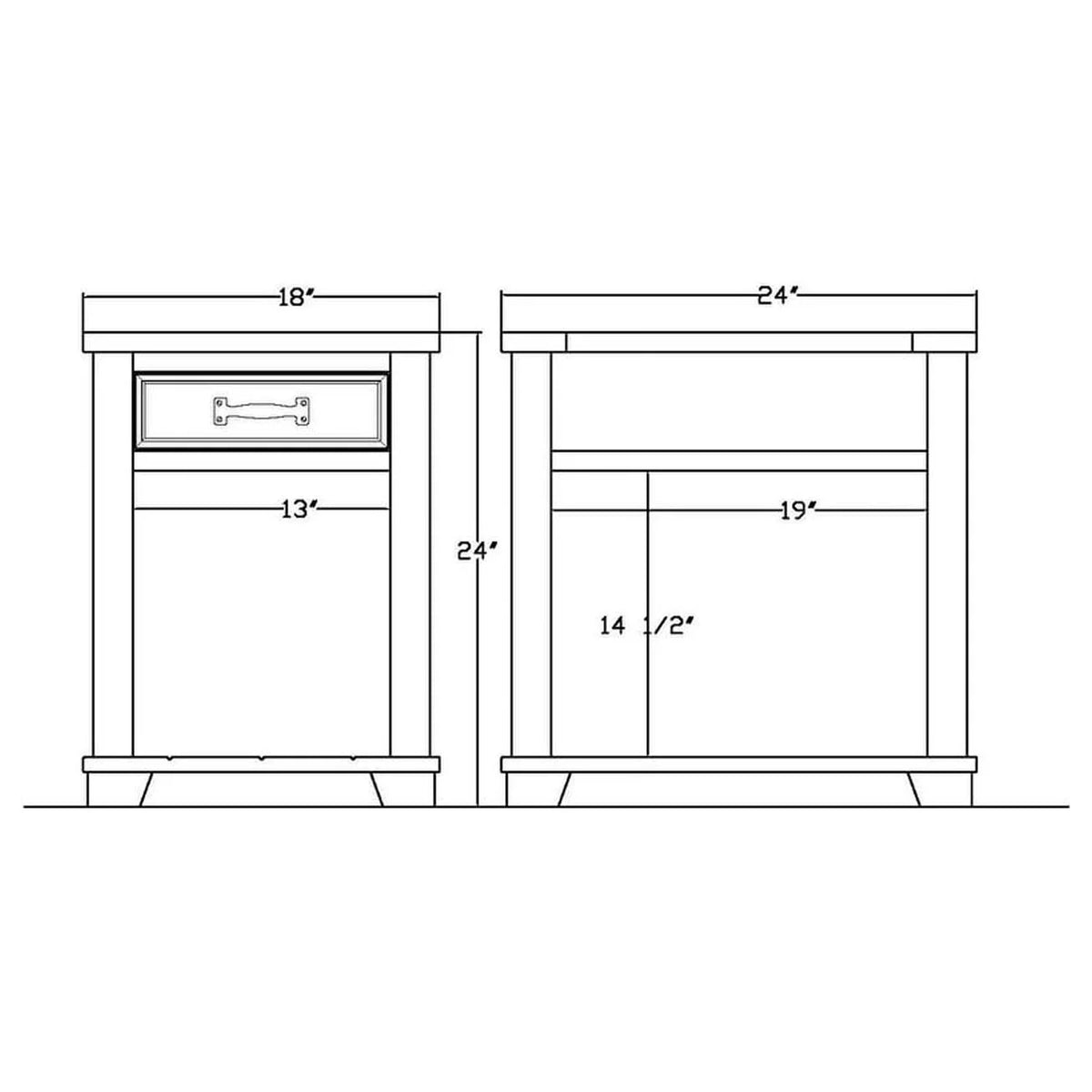 Distressed Two-tone Wood End Table with Drawer D156355
