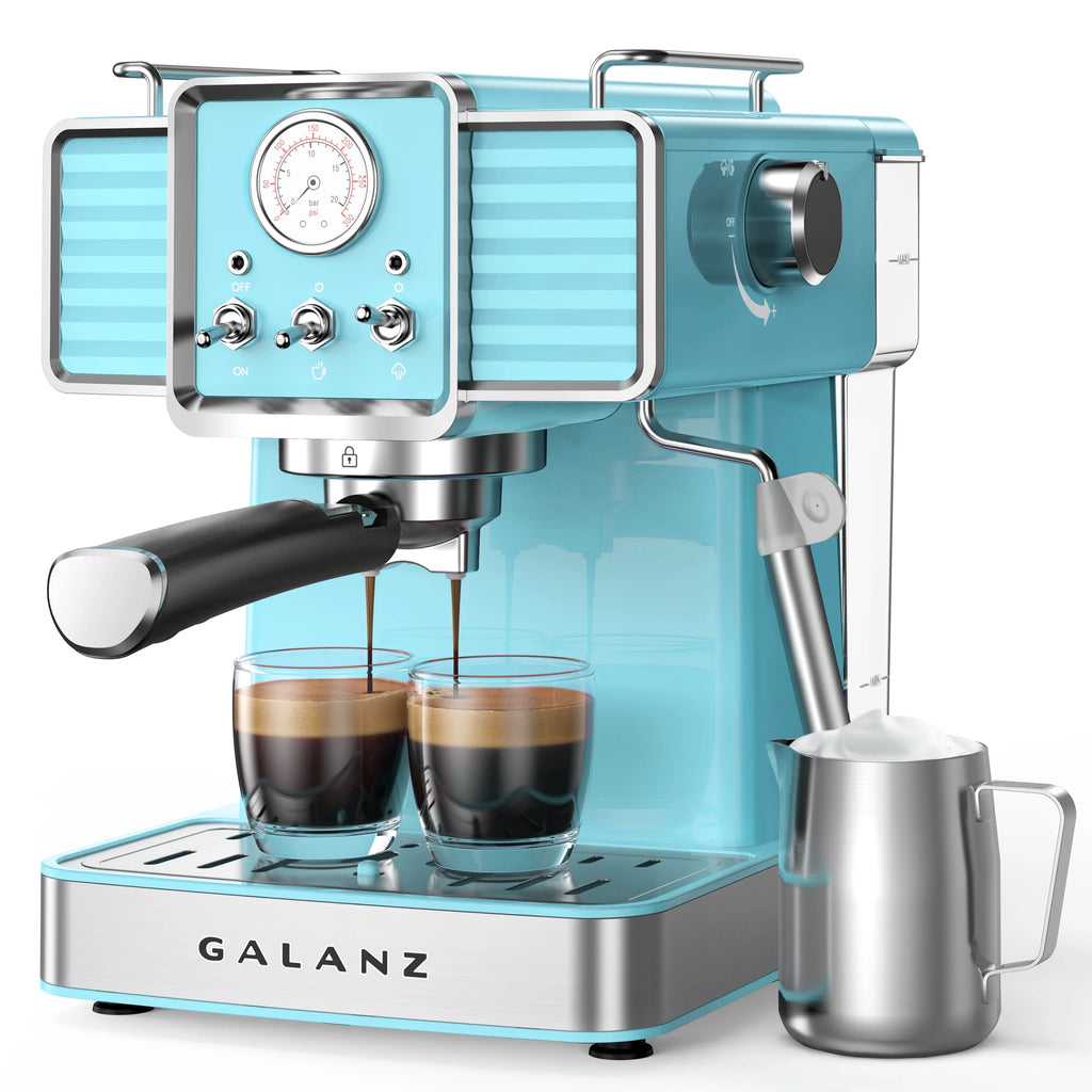 Espresso Machine with Milk Frother, 15 Bar Pump, 1.5L Removable Water Tank, Retro Red, 1350 W C61677