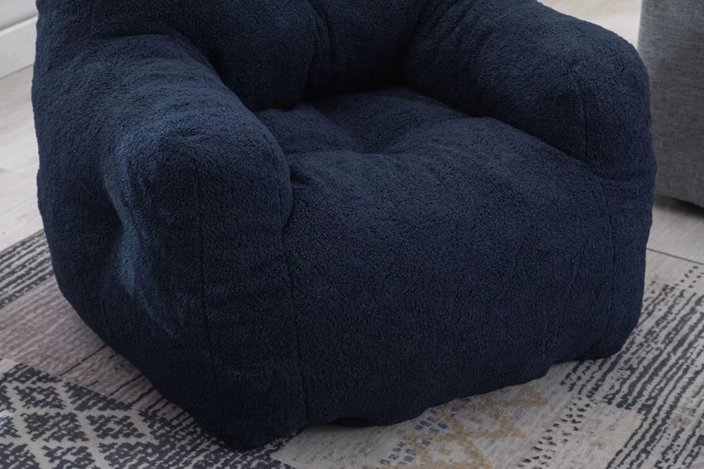 Soft Teddy Fabric Bean Bag Chair 39.4*39.4*27.6 Inches E346