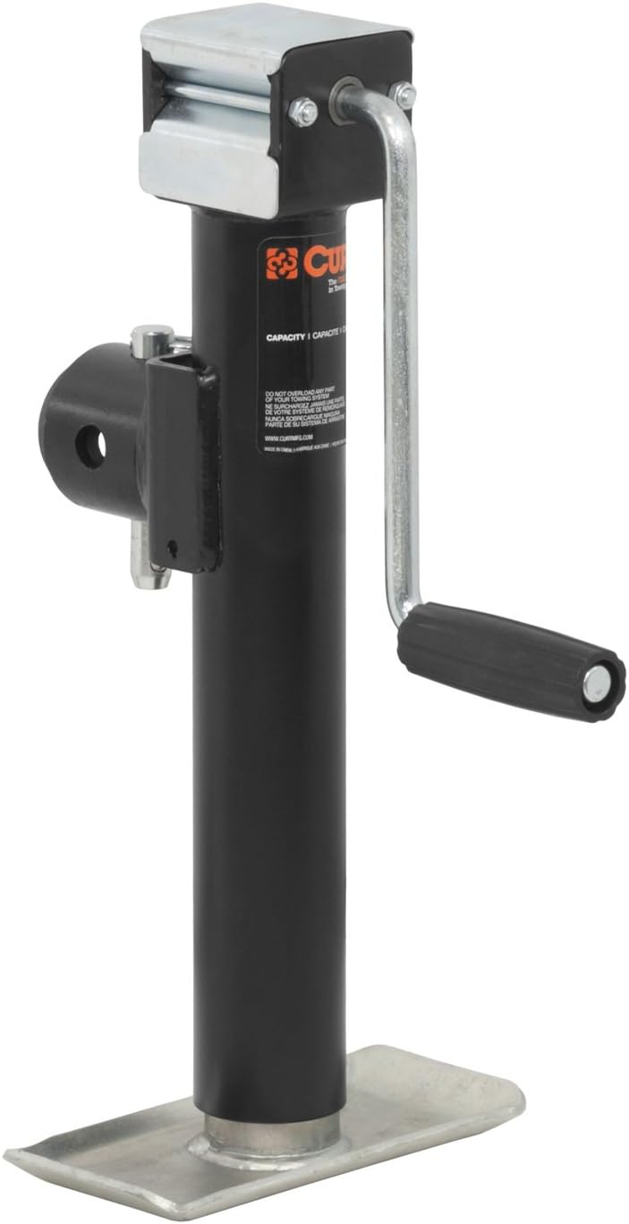 Weld-On Pipe-Mount Swivel Trailer Jack, 5,000 lbs, 10 Inches Vertical Travel, Black, Pack of 2 F1642