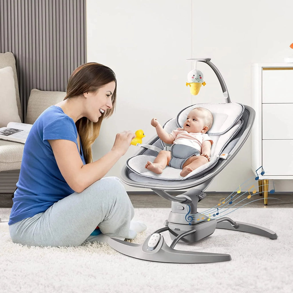 Portable Baby Swing with 3 Speeds Music Remote Control O7697