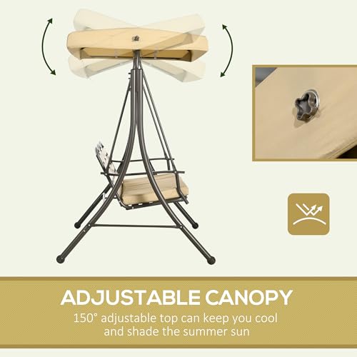 3-Seat Patio Swing Chair with Cushion and Canopy T91993