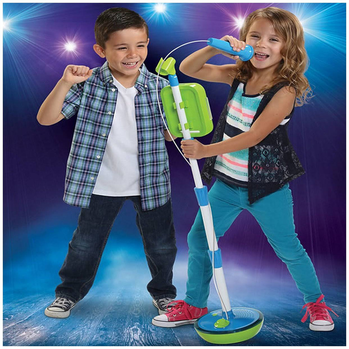 Light-Up Musical Microphone u0026 Stand J6902