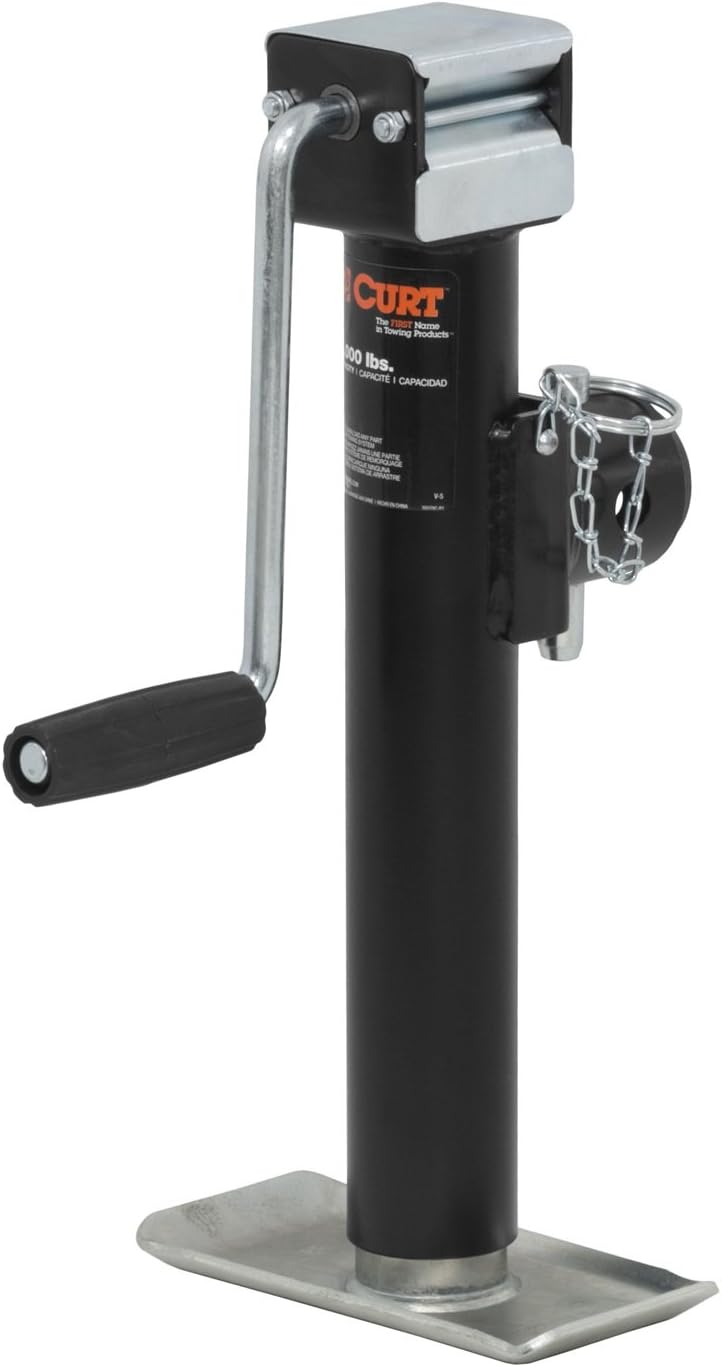 Weld-On Pipe-Mount Swivel Trailer Jack, 5,000 lbs, 10 Inches Vertical Travel, Black, Pack of 2 F1642