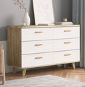 Brown 6 Large Drawer Double Dresser F9267