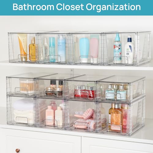 4 Pack Large Stackable Acrylic Storage Drawers L893