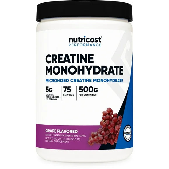 Micronized Creatine Monohydrate Powder, Grape, 500 Gram, Vegan, Non-GMO, Gluten Free X4964