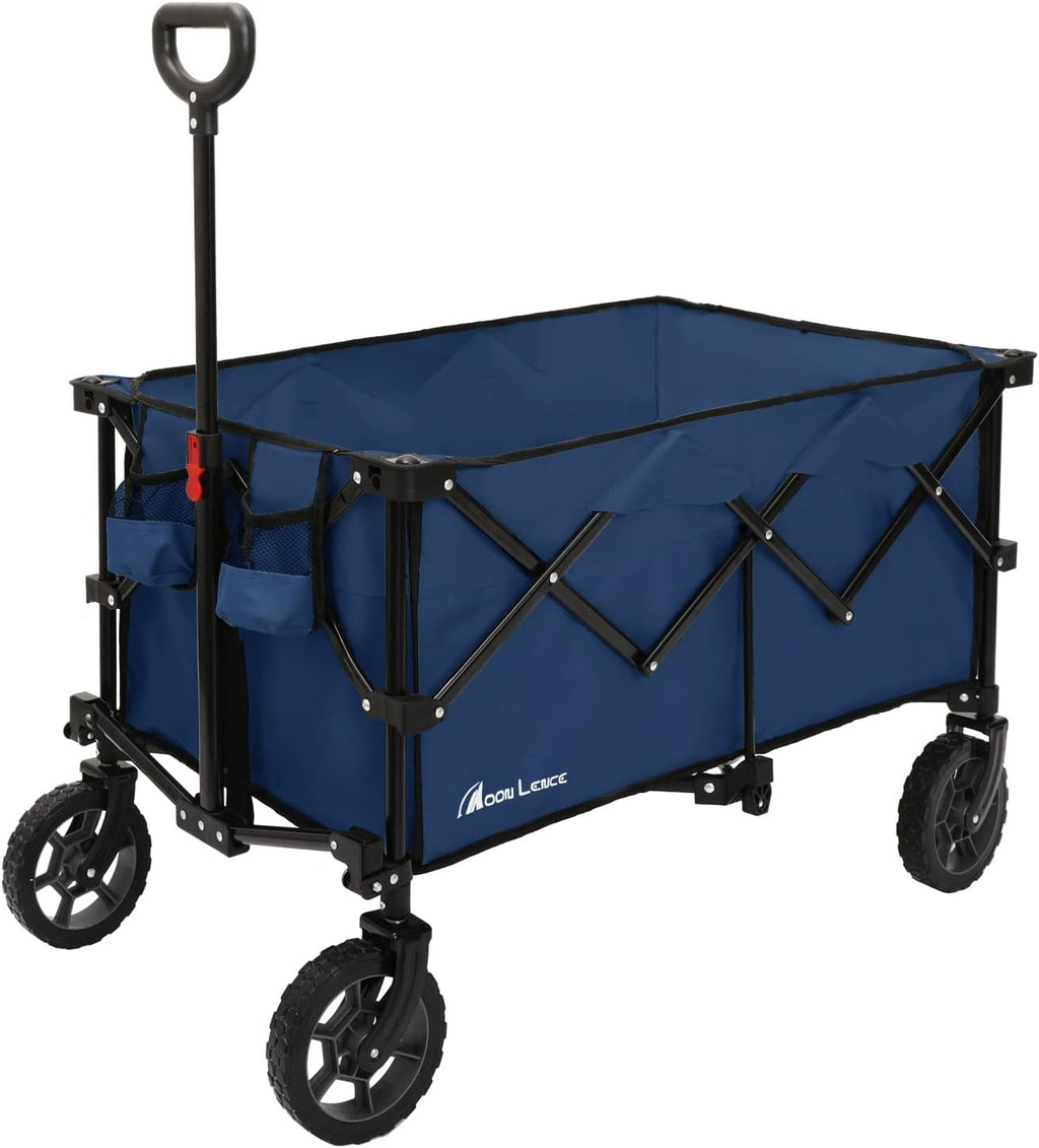 Collapsible Wagon Cart Heavy Duty Folding Portable Hand Cart with Universal Wheels W949181