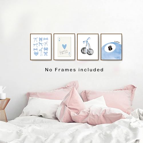 Pink Coquette Preppy Wall Art Prints Set of 4 D319112