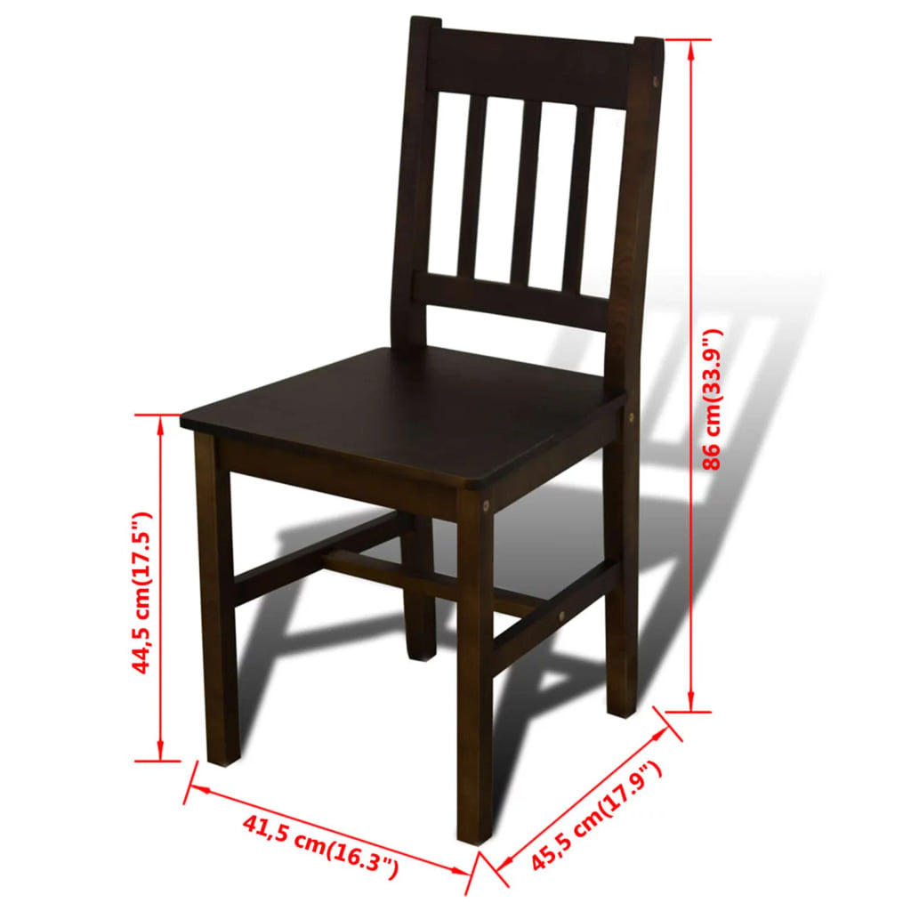 Wooden Dining Table with 4 Chairs Brown C59345