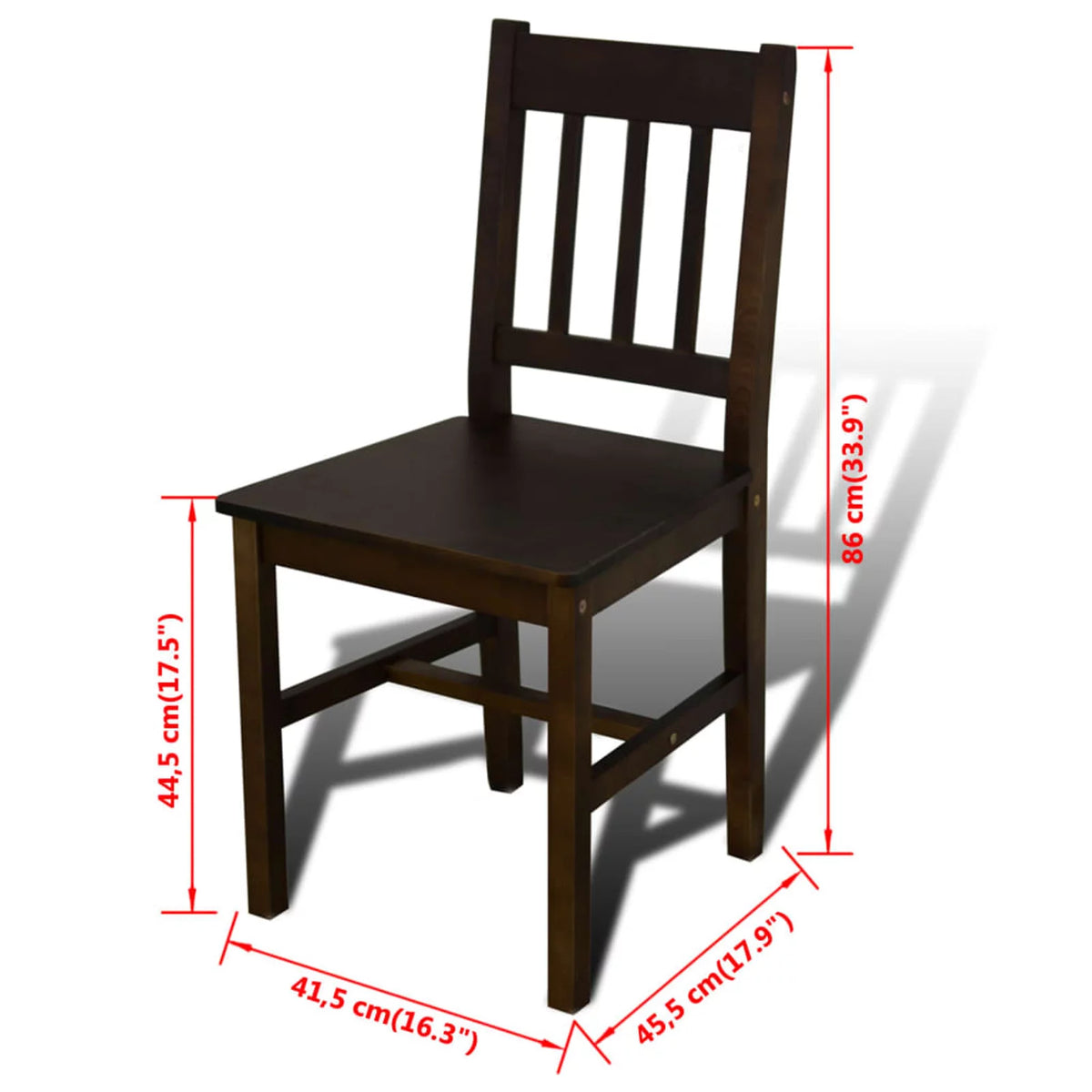 Wooden Dining Table with 4 Chairs Brown C59345