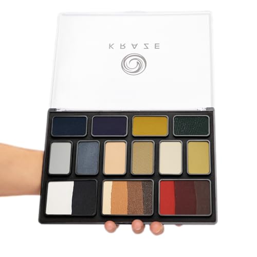 12 Color Water Activated Face Paint Palette with 2 Brushes M342155