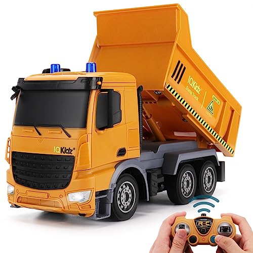 Remote Control Dump Truck Toy with Blue Warning Lights I5518