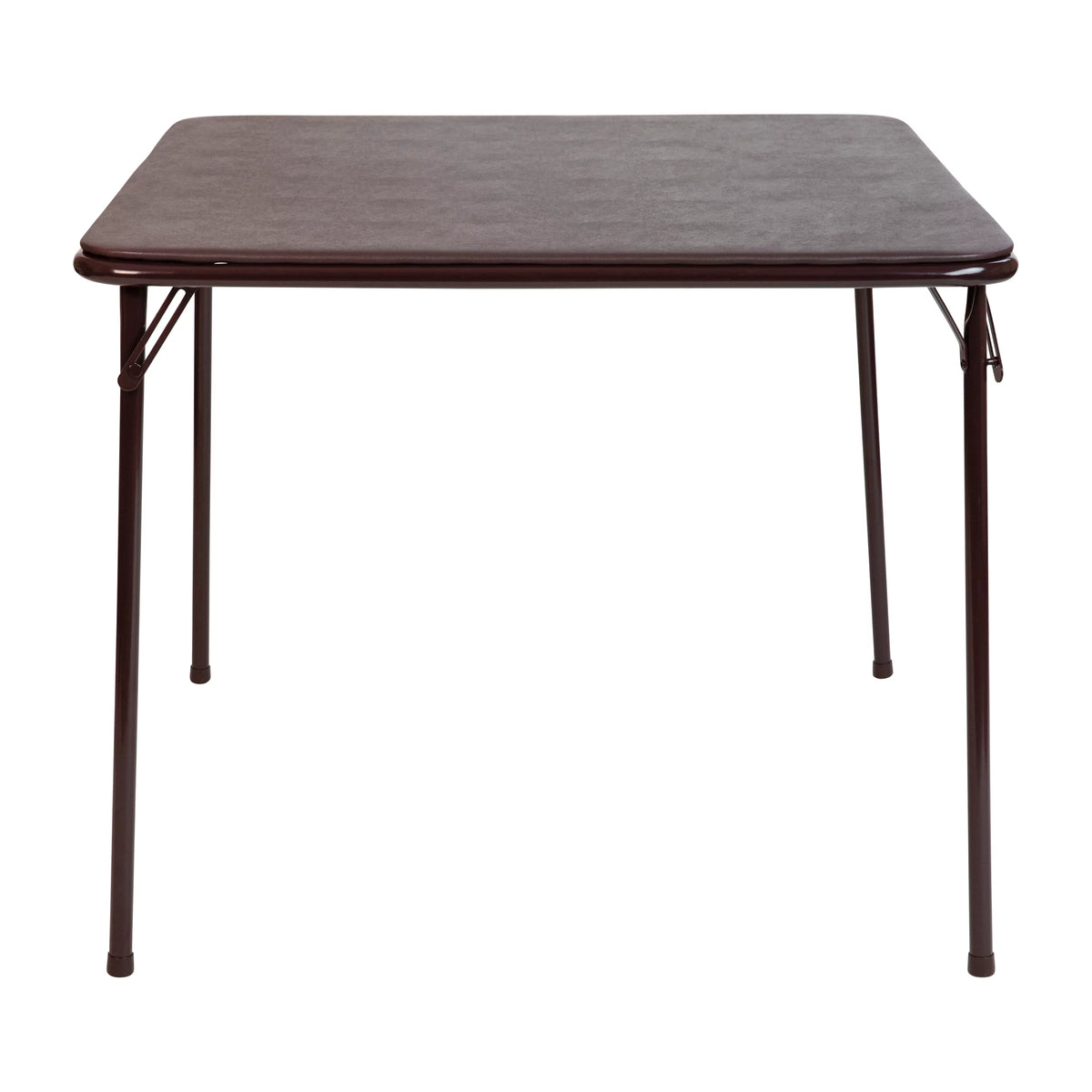 Brown Foldable Card Table with Vinyl Table Top Q755120