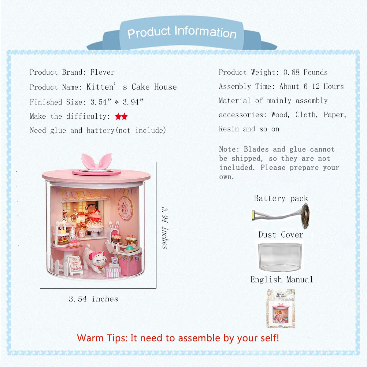 DIY Miniature Dollhouse Kit with LED K1702