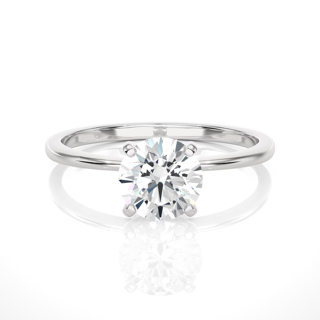 Lab Grown Diamond Solitaire Engagement Ring in 14k White Gold M257252