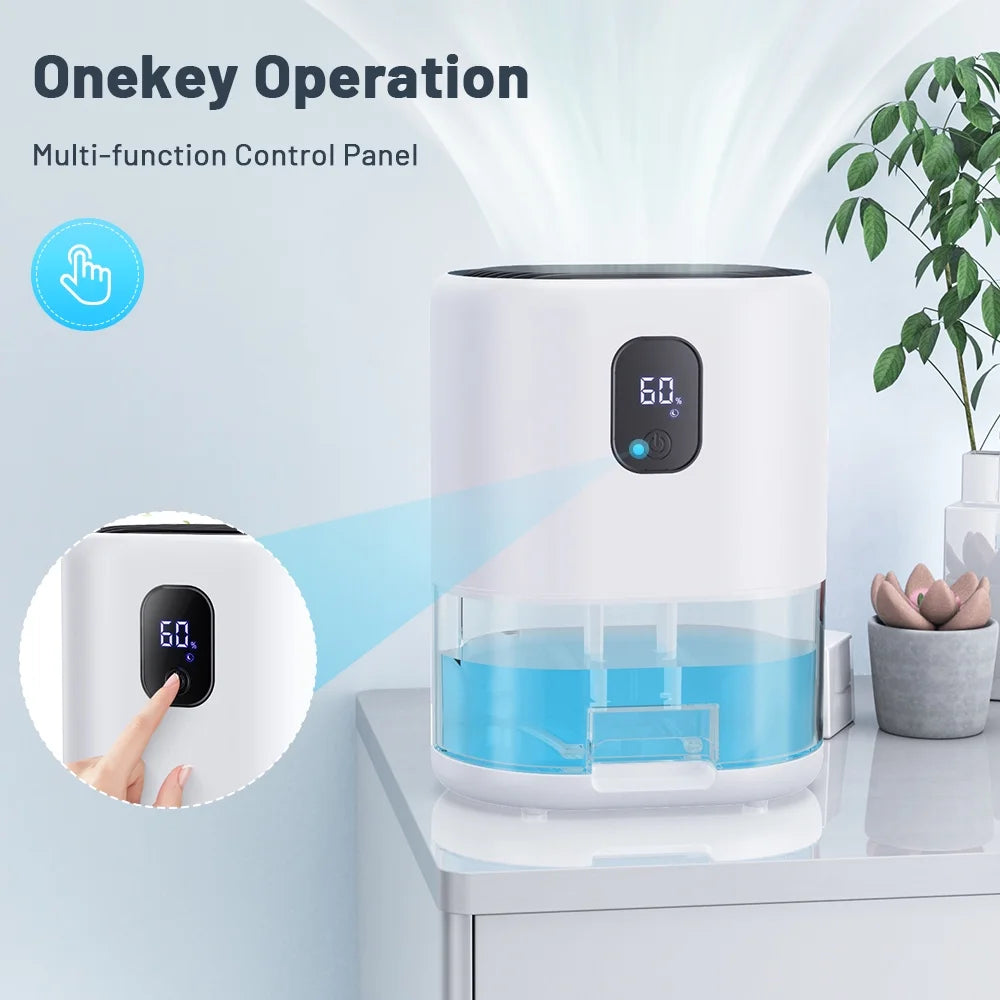 1000ml Portable Dehumidifier, Auto Defrost, Ultra Quiet, White P385634