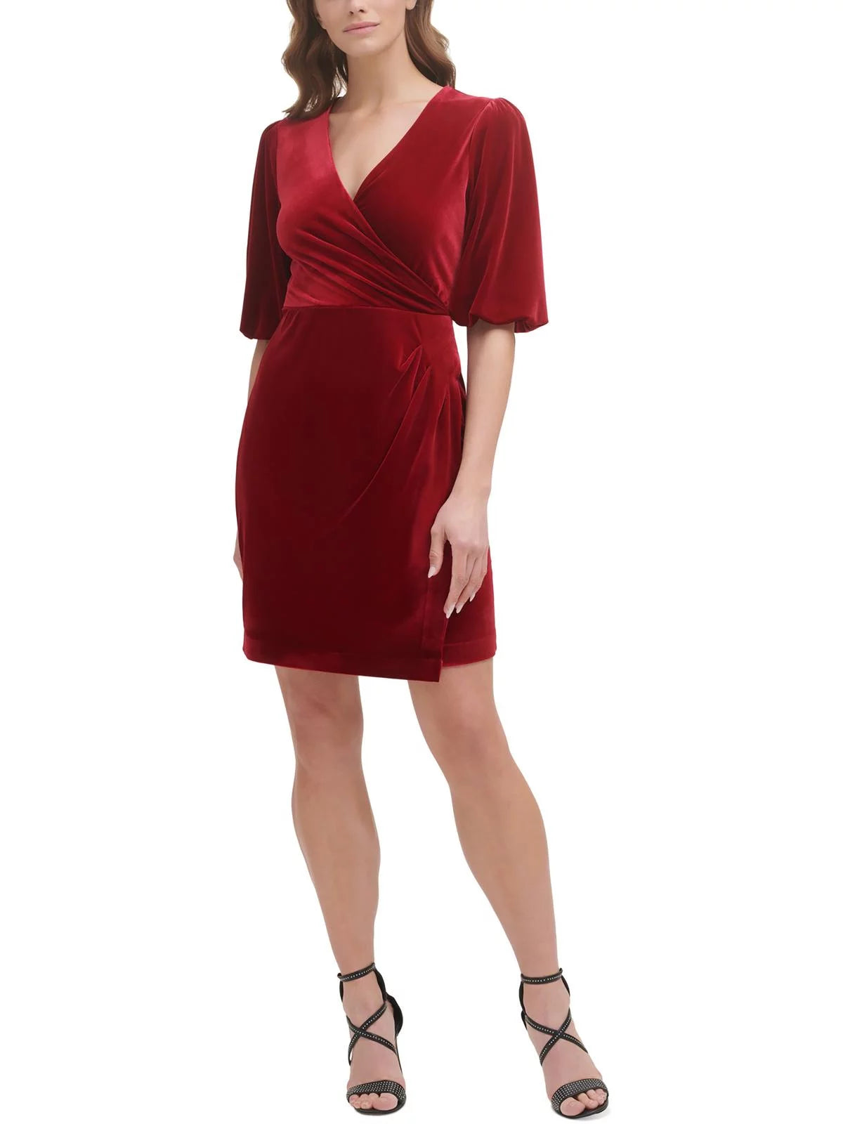 Ruched Faux Wrap Dress B795263
