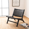 Black Leather Accent Chair W1988