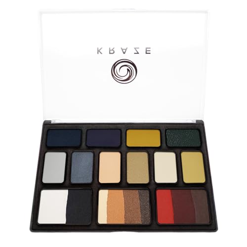 12 Color Water Activated Face Paint Palette with 2 Brushes M342155