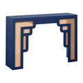 Navy Rattan Console Table A11427