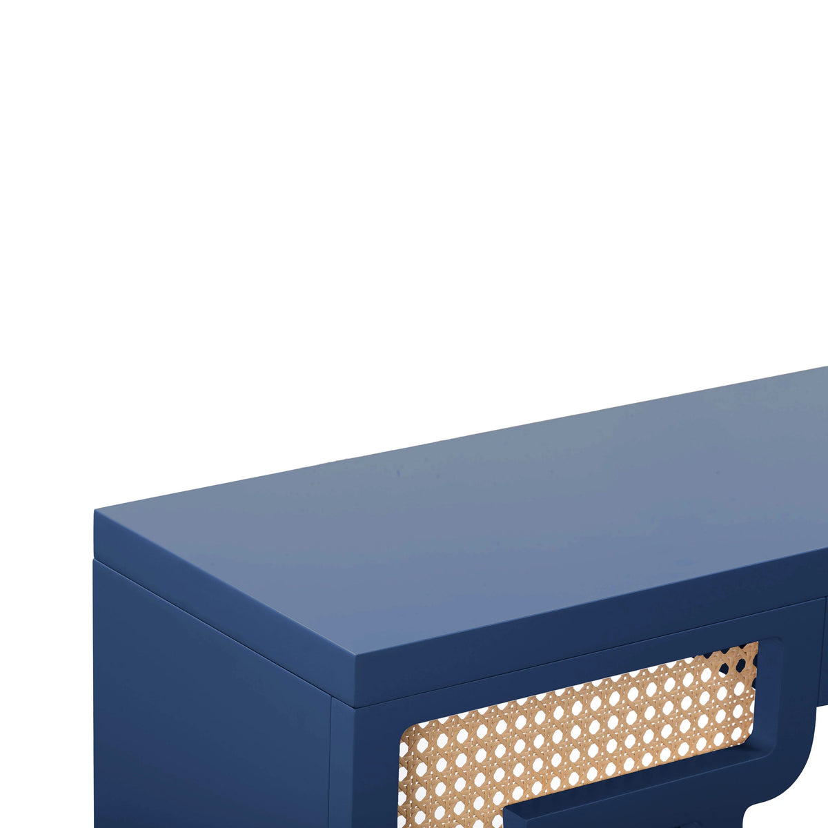 Navy Rattan Console Table A11427