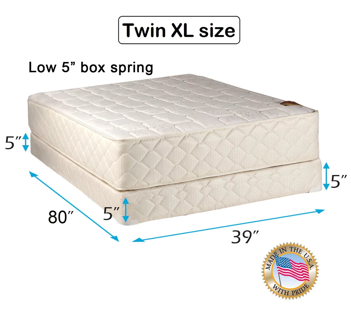 Twin XL Double-Sided Mattress and Box Spring Set W199