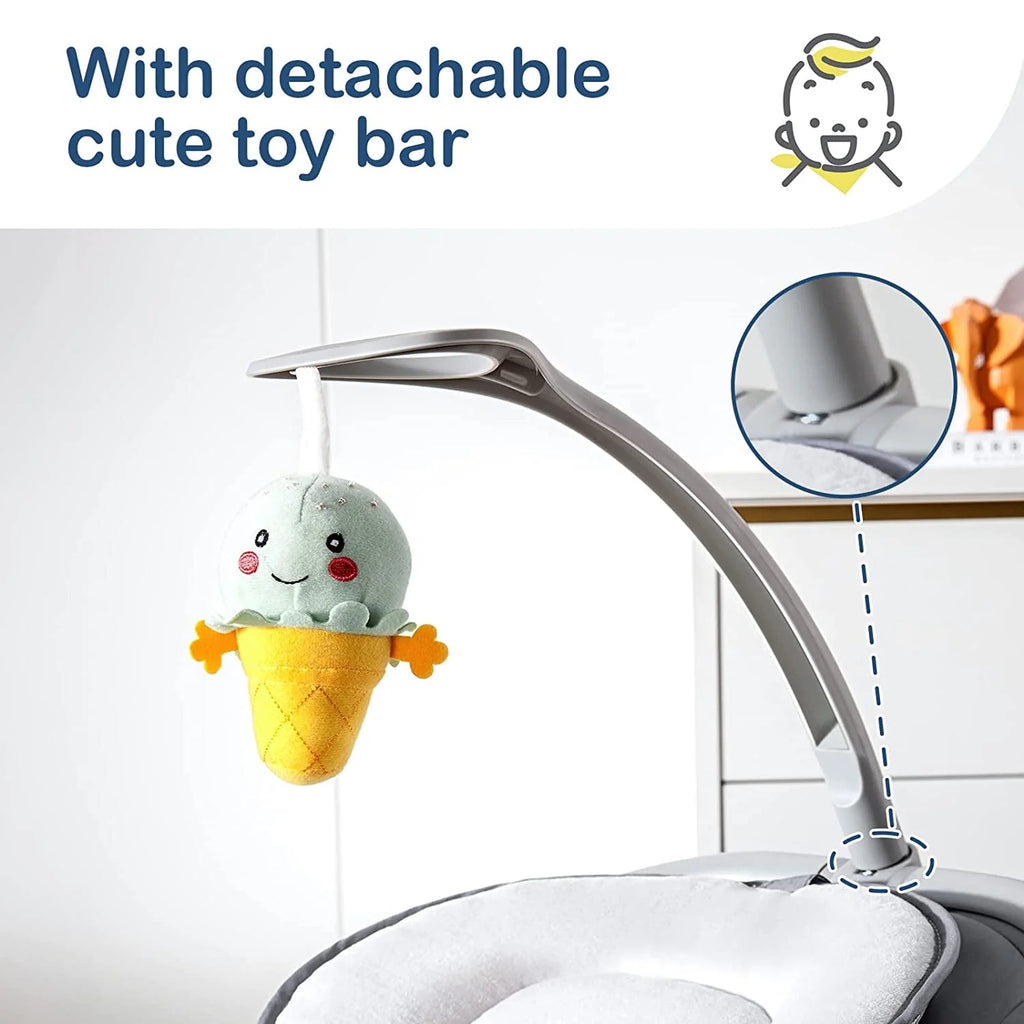 Portable Baby Swing with 3 Speeds Music Remote Control O7697