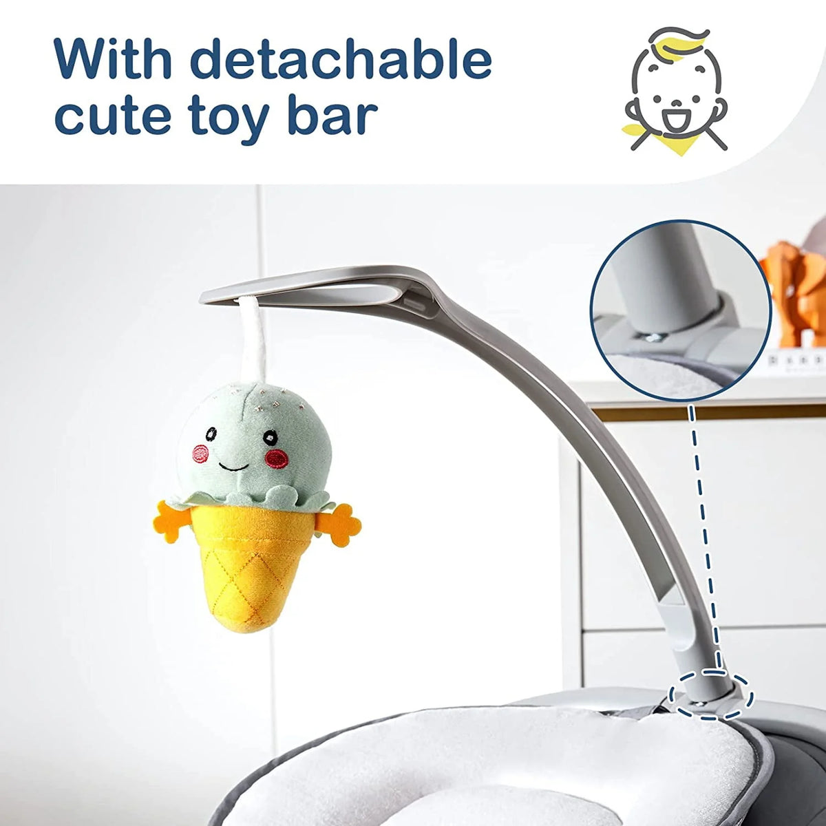 Portable Baby Swing with 3 Speeds Music Remote Control O7697