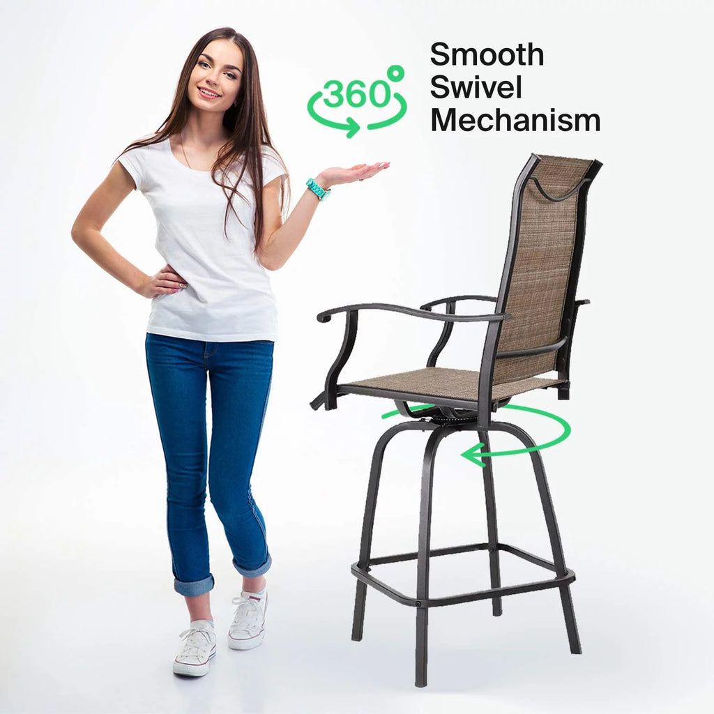 3 Piece Outdoor Cafe Furniture Set with Glass Table and 2 Chairs A369