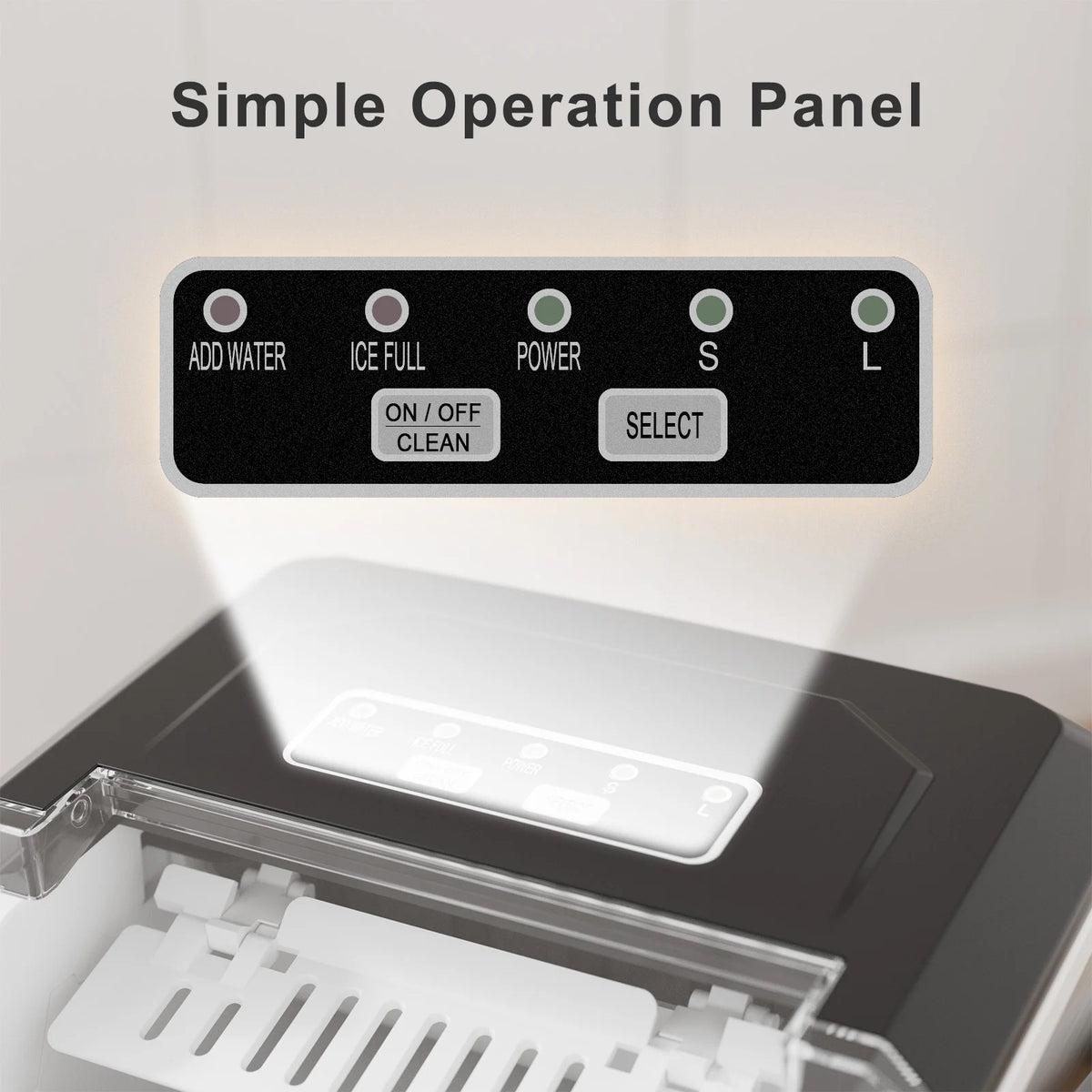Countertop Ice Maker Machine with Handle, 9pcs/6min, 26lbs/24h, Silver K36812