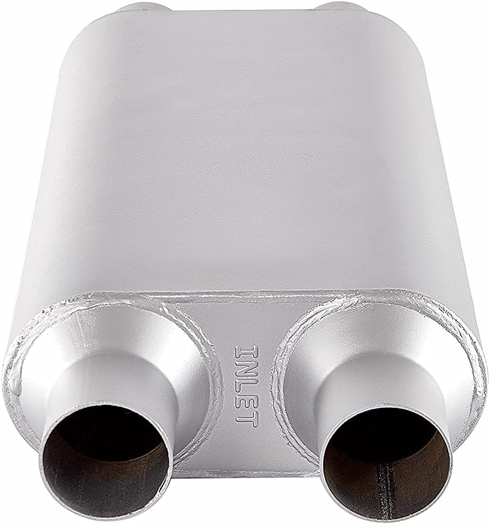 2.25 inch Inlet Outlet Performance Automotive Muffler Exhaust Pack of 2 N45675